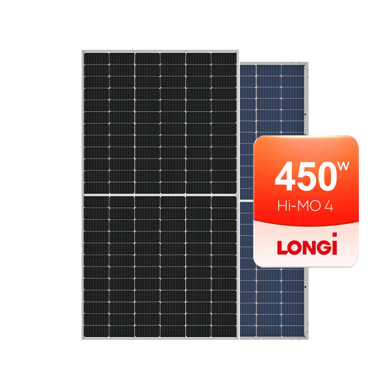 Longi Hi-MO 4 Tier 1 Mono 450Wp 455Wp 460Wp 465Wp Dobbeltglass Half Cut Solar Panel Longi PV Module All Black 355Wp 360Wp 370Wp