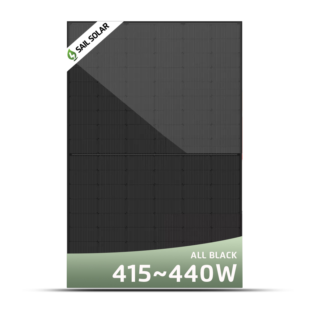 All Black Solar Panel PV N Type Topcon Module 415Wp 420Wp 425Wp 430Wp 435Wp 440Wp Europe Stock