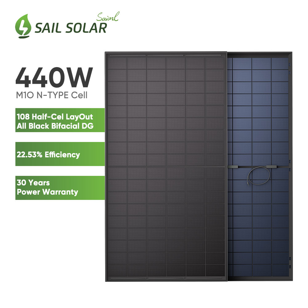 All Black Solar Panel PV N Type Topcon Module 415Wp 420Wp 425Wp 430Wp 435Wp 440Wp Europe Stock