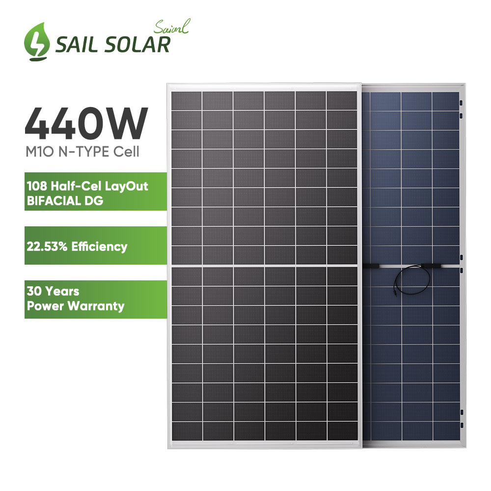 N Type Topcon solcellepanel PV-modul 420Wp 425Wp 430Wp 435Wp 440Wp For hjemmebruk